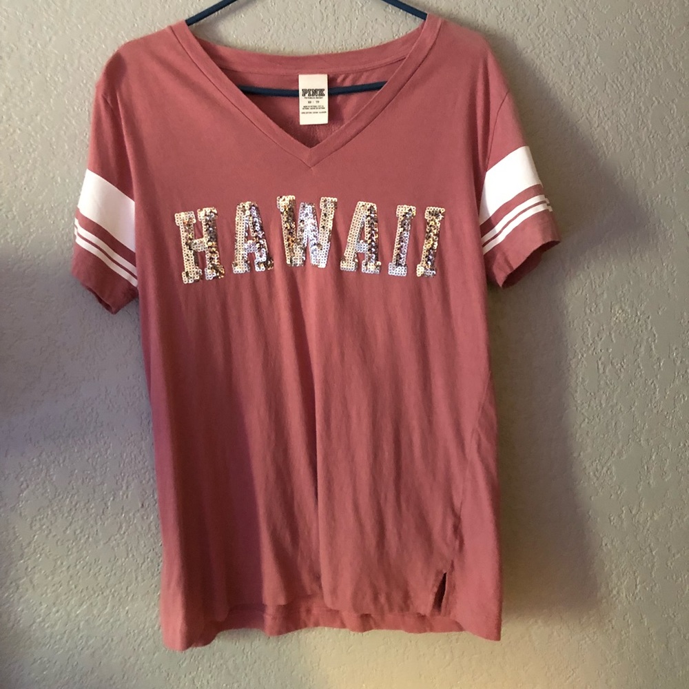 PINK bling HAWAII campus tee